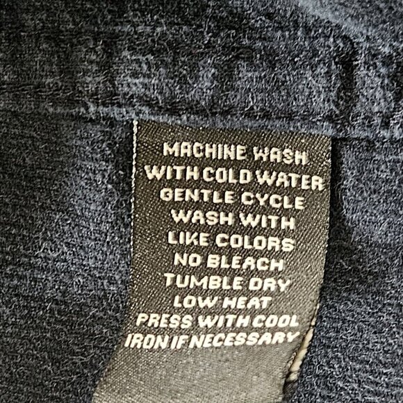 Ralph Lauren Shirt Youth Women L Navy LS Pearl Snap Button Corduroy Boho Western - Picture 9 of 14